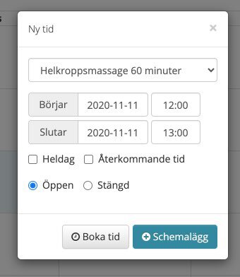 Schemalägga tid blir primärt val i kalender